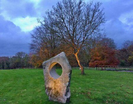 Cornish granite holed stone in private parkland
