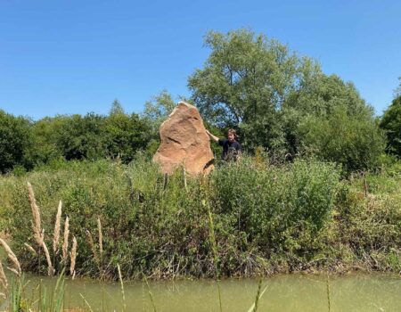 Big Sarsen stone monolith on an island