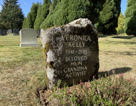 Weathered Cornish granite headstone